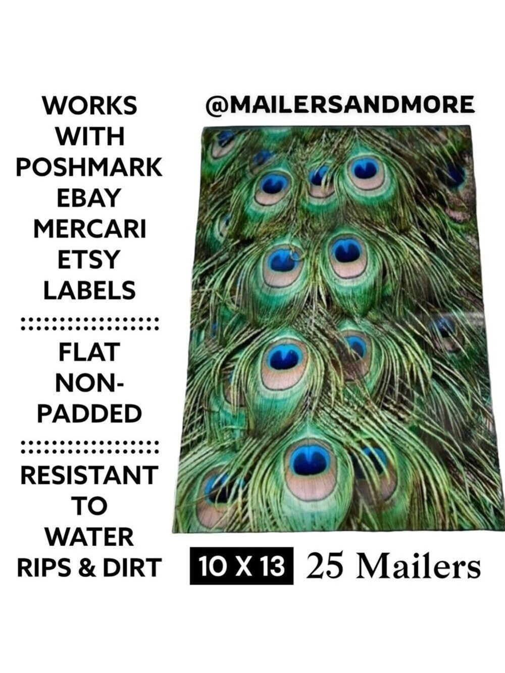 25 10X13 Poly Mailers Peacock Eyes PRICE IS FIRM - Picture 3 of 13